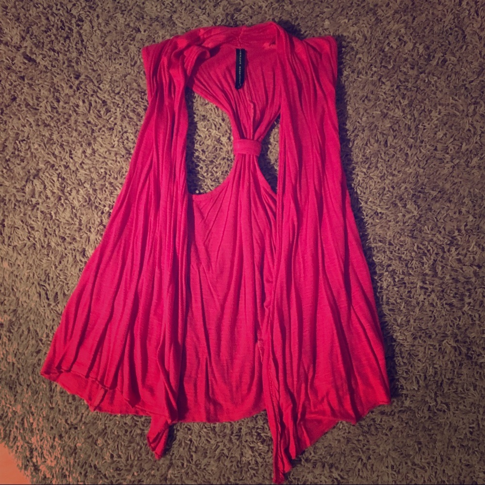 Pink sleeveless cardigan